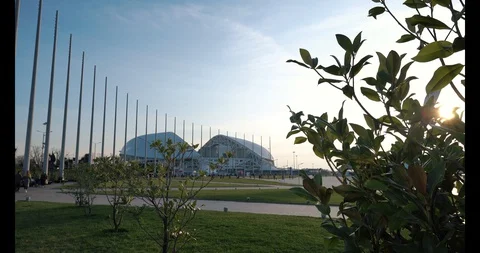 Olympic Park in Sochi. Panorama of the Olympic Park in Adler, Sochi. Winter Stock Footage 128735374