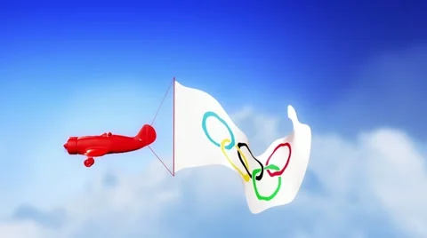 Olympic Plane in Clouds (Loop) 스톡 동영상 10916854
