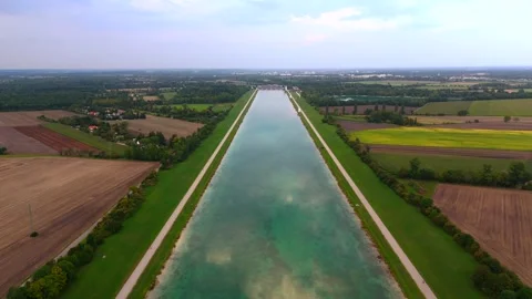 Olympic Regatta Centre, Munich, Germany. Aerial drone view of rowing and canoe Stock Footage 316660909