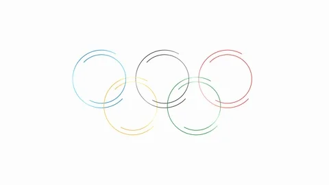 Olympic Rings Animated Intro Stock Footage 121503420