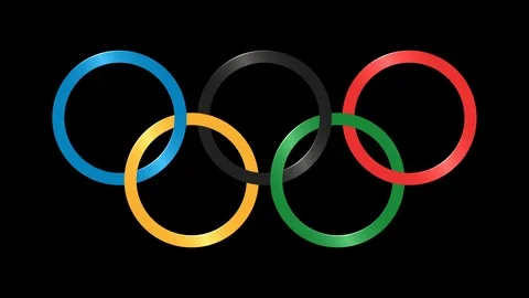 Olympic Rings On Black Background Stock Video Pond5