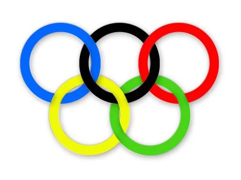 Olympic rings on the white Stock Illustration