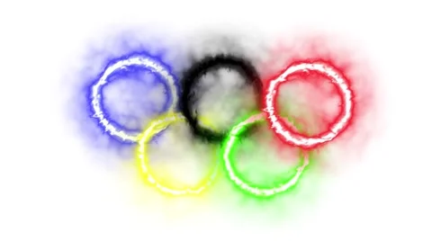 Olympic Rings WhiteBG Stock Footage 64850877