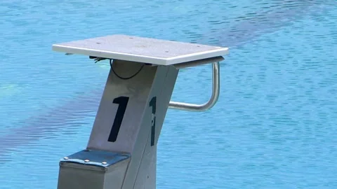 Olympic Size Swimming Pool Diving Platform Stock Footage 130182647