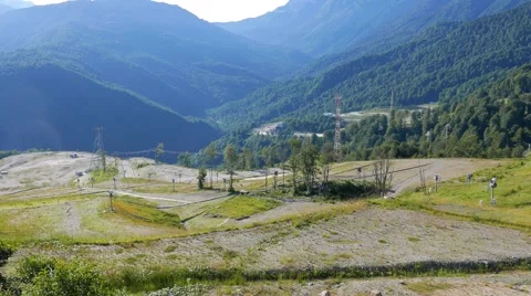 Olympic slopes at Rosa Khutor. Russia, Sochi. 1280x720 Vídeo Stock 52717649
