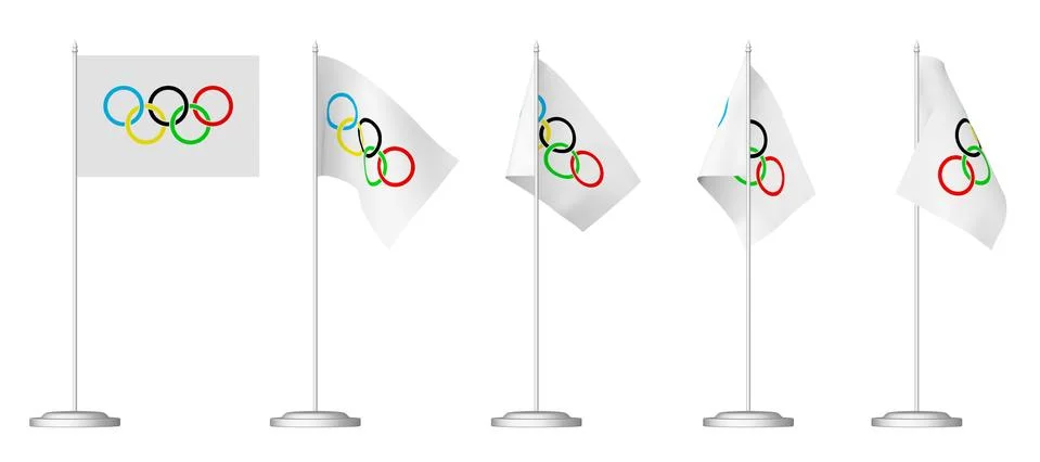 Olympic small table flags set Stock Illustration