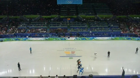 Olympic Speed Skating Race Stock Footage 647210