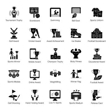 Olympic Sports Solid Vectors Pack Stock Illustration