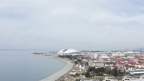 Olympic stadium from a bird's eye view Stock Footage 134754828