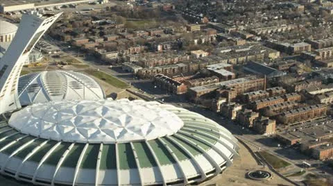 Olympic stadium in Montreal Stock Footage