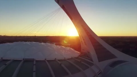 Olympic Stadium Sunset Aerial View. Stock Footage 304973642