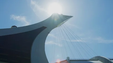 Olympic Stadium Tower Stock Footage 99916891