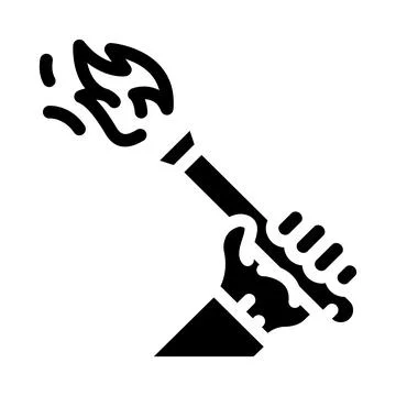 Olympic torch glyph icon vector illustration black Stock Illustration