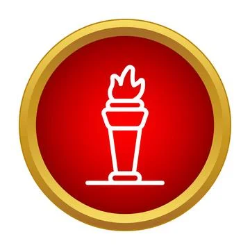 Olympic torch icon symbolizing competition and victory Stock Illustration