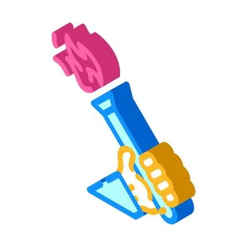 Olympic torch isometric icon vector illustration color Stock Illustration