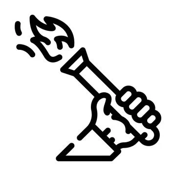 Olympic torch line icon vector illustration black Stock Illustration