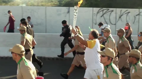 Olympic torch Rio 2016 Stock Footage 62793383