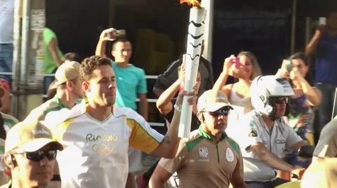 Olympic torch Rio 2016 Stock Footage 62793860