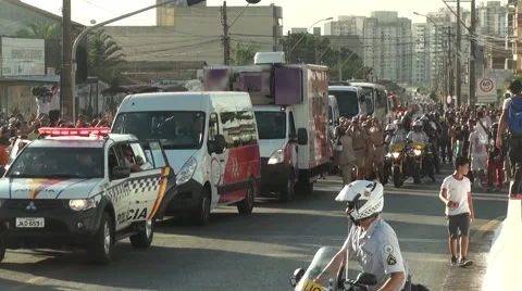 Olympic torch Rio 2016 parade Stock Footage 62872922