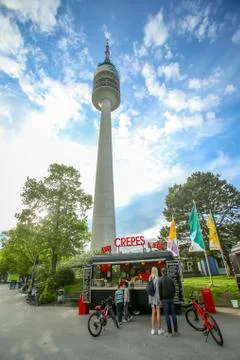 Olympic Tower in Munich Stock Photos