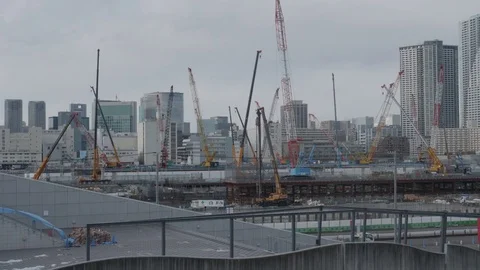 Olympic Village under construction 2018 January Stock Footage 84979948