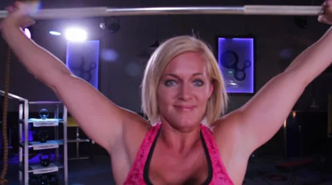 Olympic Weight Lifting with Barbell Stock Footage 32422487