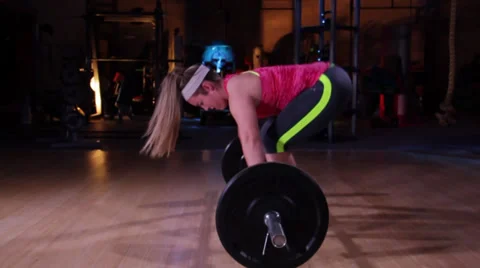 Olympic Weight Lifting Barbell Training Stock Footage 32422468