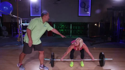 Olympic Weight Lifting Coach Stock Footage 32422456