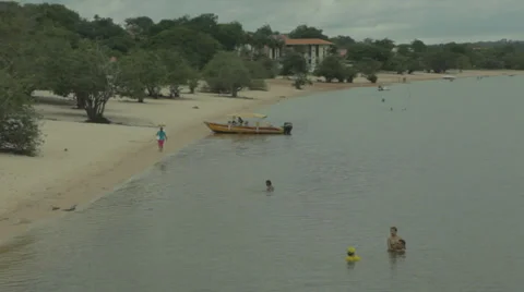 Olympics-Amazon-Brazil-alter-do-chao-para-santarem-people-beach Stock Footage 30599179
