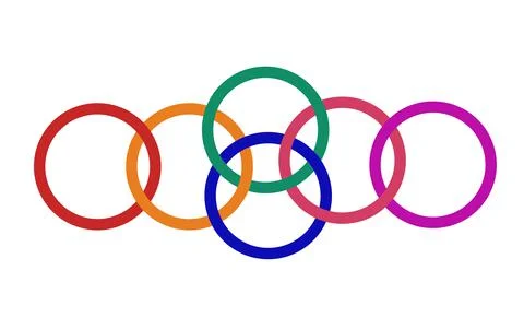 Olympics circles made from elastics Stock Illustration