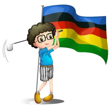Olympics flag and golf player Illustrazione stock