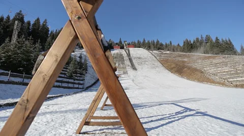 Olympics ski jumping hill Stock Footage 34646976