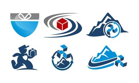 Olympus Container Shipping Service Set Stock-Illustration