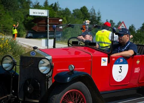 O.M. 665 SUPERBA 2000 1925 on an old racing car in rally Mille Miglia 2022 .. Stock Photos