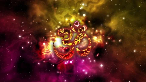 Om animated symbol with particle effect Stock Footage 159084518