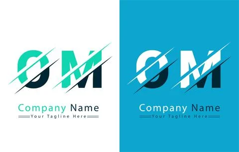 OM Letter Logo Vector Design Concept Elements 库存插图