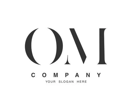 OM logo design. Initial letter o and m serif font style. Creative classic c.. Stock Illustration
