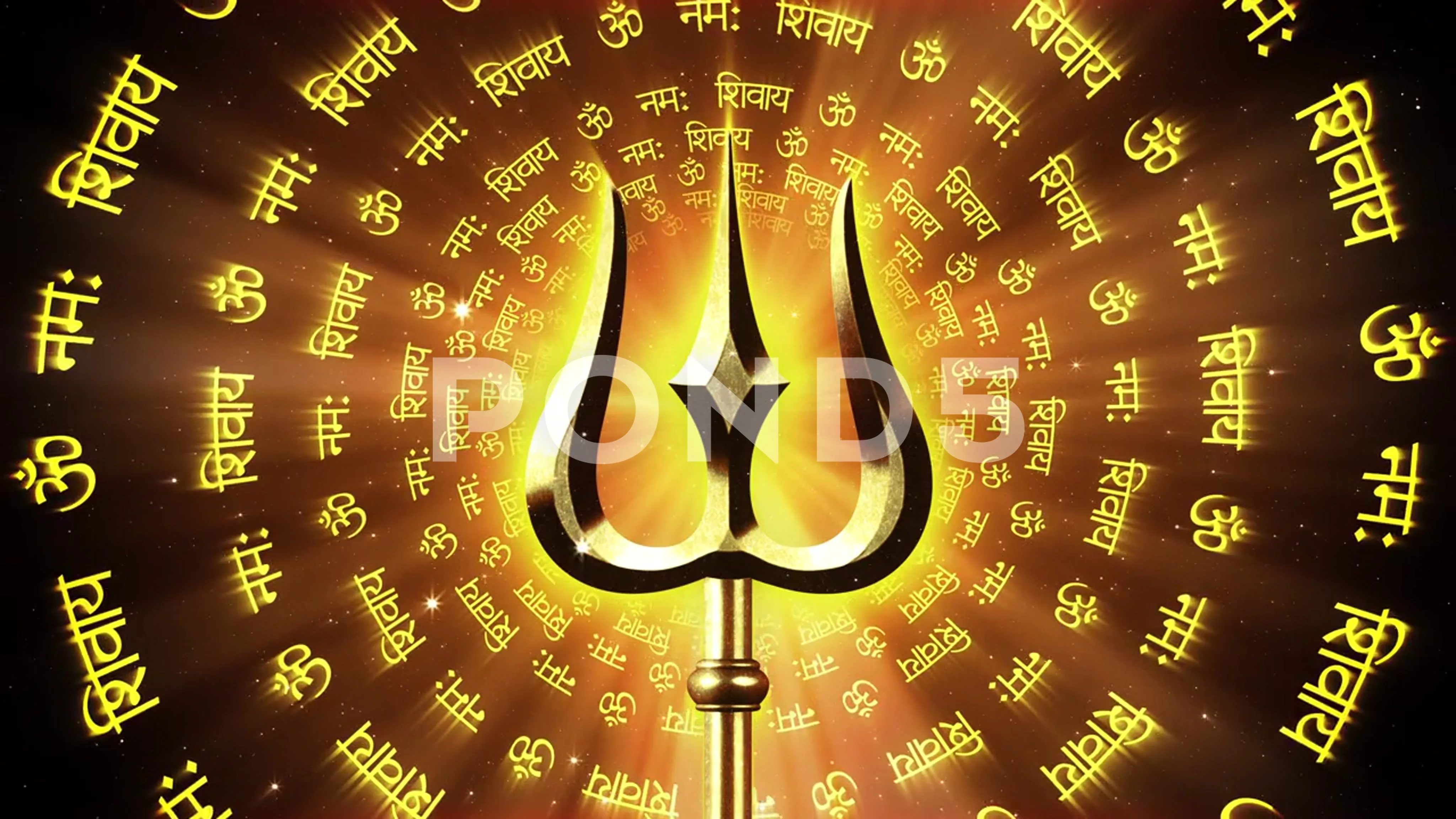 Om Namah Shivaya Trishul Background | Stock Video | Pond5