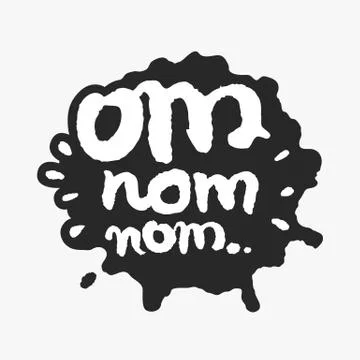 Om Nom Nom in an Ink Blot Stock Illustration