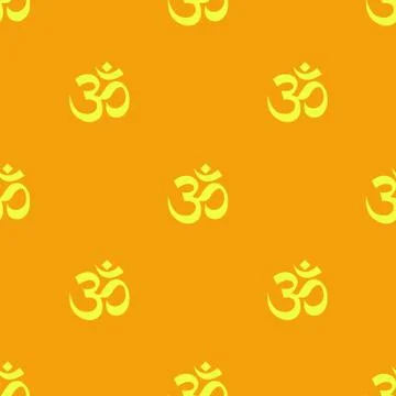 Om seamless pattern, vector hand draw illustration Stock Illustration