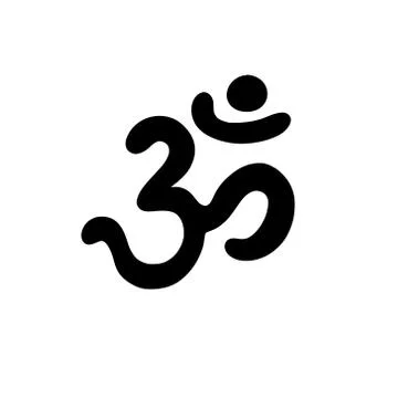 Om sign doodle icon, vector color illustration Stock Illustration