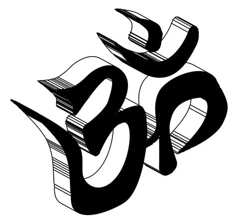 Om Silhouette In 3D Stock Illustration