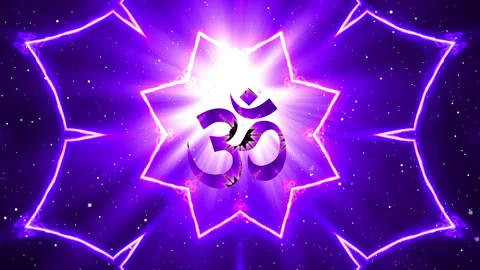 Om symbol background with added effects Stock Footage 200439451