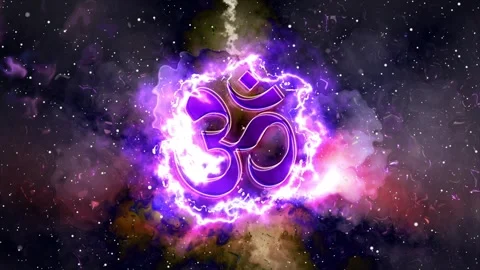 Om symbol with Energy effect Video stock 263398419