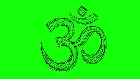 Om symbol line boil effect animation Stock Footage 337783520