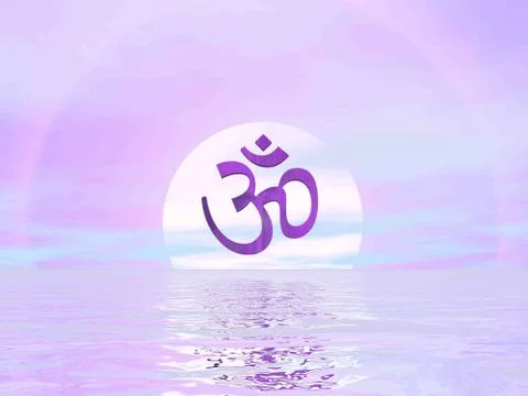 Om Symbol by Violet Sunset - 3D render Stock Illustration