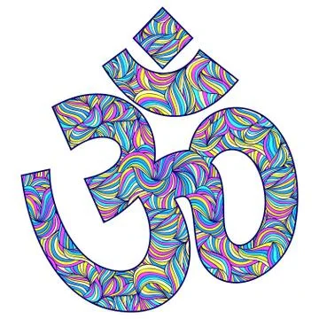 Om symbol on white background Stock Illustration