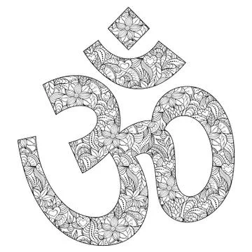 Om symbol on white background Stock Illustration