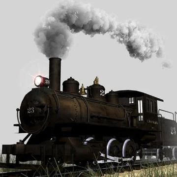 Omaha 0-6-0 Engine and tender 3D Model