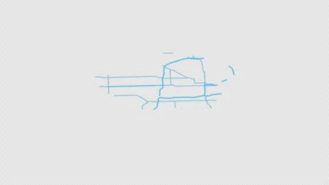 Omaha City Line Map Self Drawing Animated Overlay, Alpha 4K 스톡 동영상 340286060